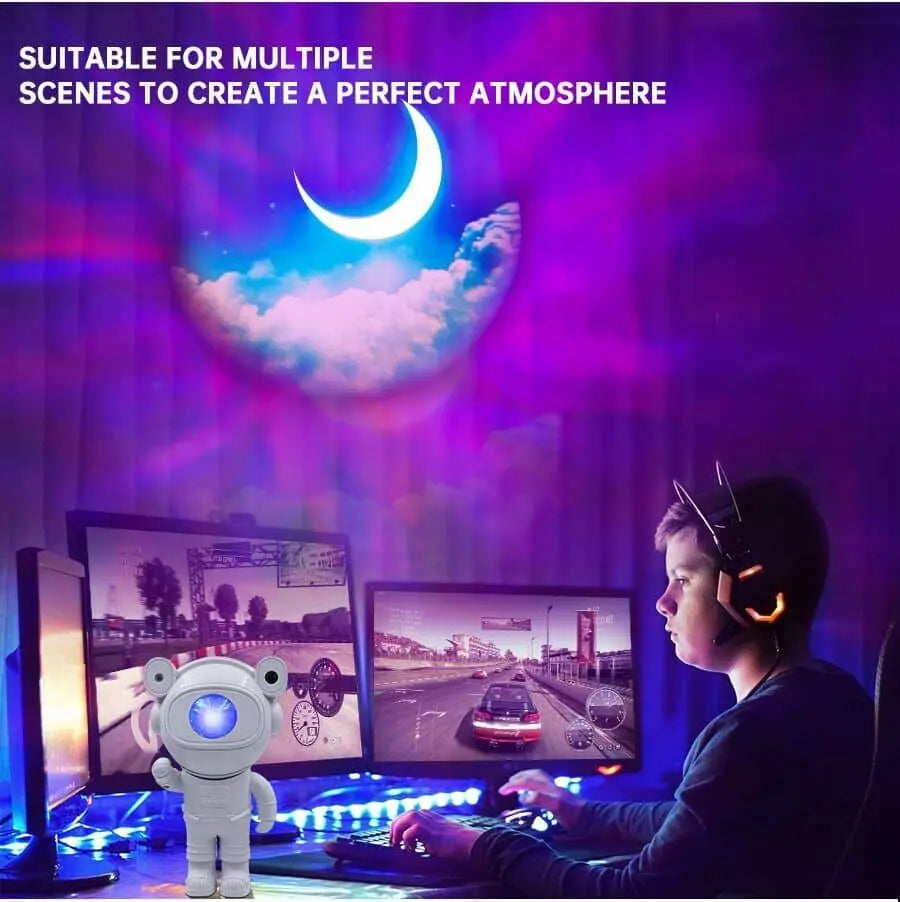Astronaut Galaxy Projector Lamp Starry Star Bluetooth Music Night Light With Remote (Big) ShopsPk