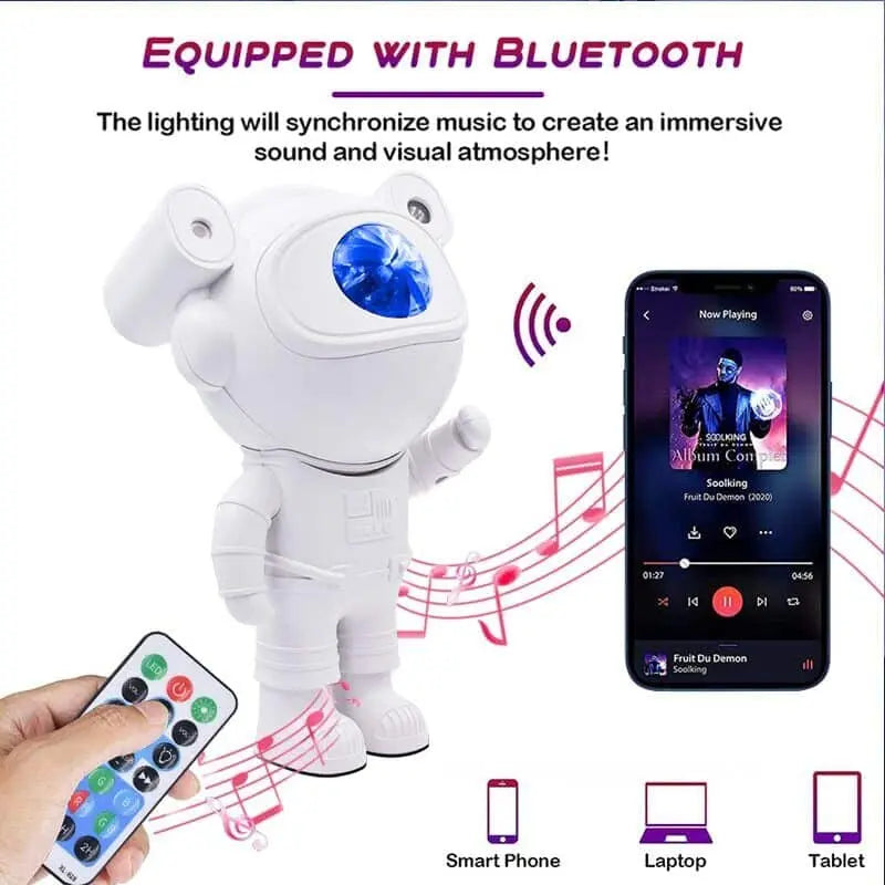 Astronaut Galaxy Projector Lamp Starry Star Bluetooth Music Night Light With Remote (Big) ShopsPk